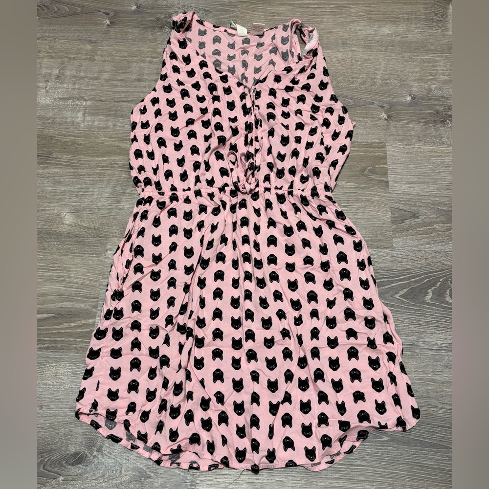 Cute Pink Dress with Black Cats purfect for a Cat Lady